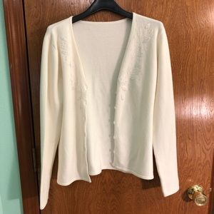 Off white wool sweater.  No tag, brand unknown.